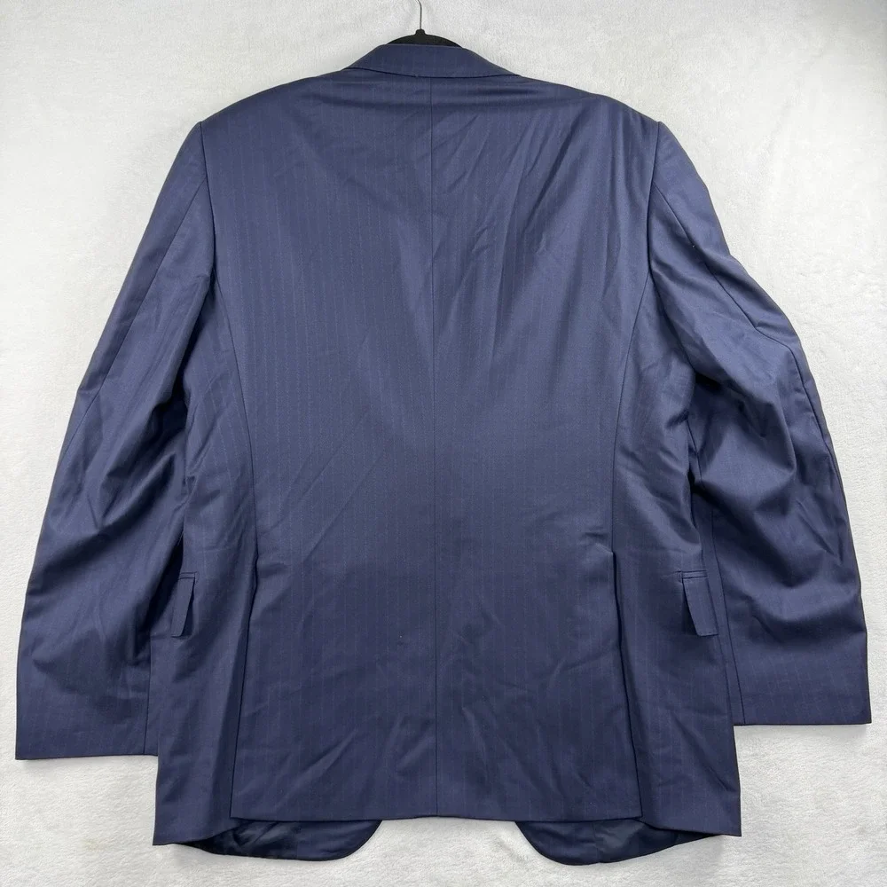 Gieves & Hawkes BESPOKE Blazer Sport Coat Men's 42R Navy Blue Shadow Stripe